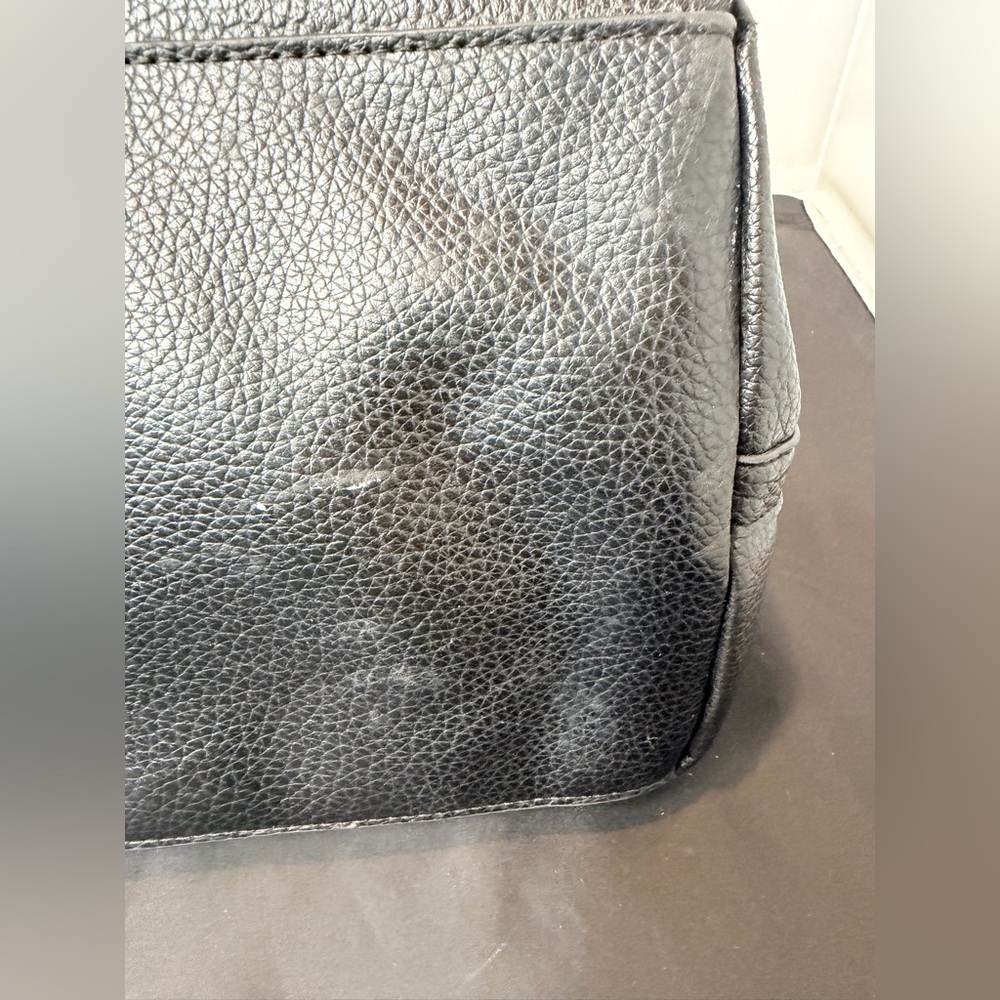 Steve Madden Black Pebbled Faux Leather Tote Bag | Everyday Carryall - Picture 4 of 14